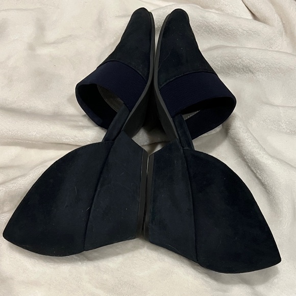 Eileen Fisher Women's d’Orsay Navy Suede wedge style heels size 8 1/2 - Picture 7 of 10